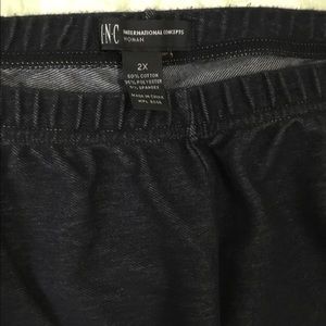 Jean leggings, worn once. Blue stretch denim.